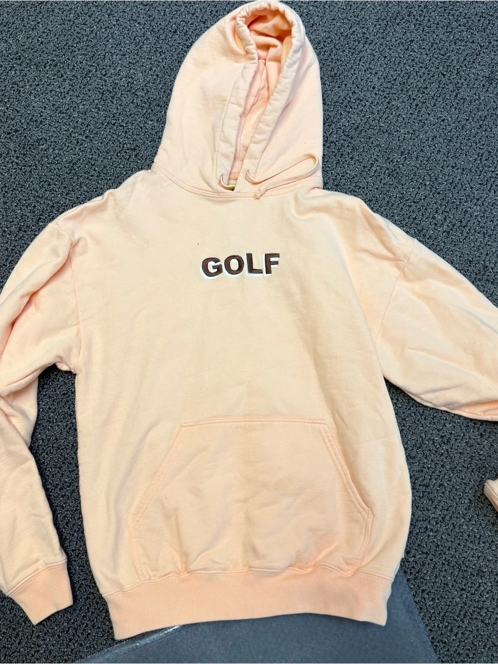 GOLF Wang Tyler the creator mens Pullover Hoodie in Light Peach size small